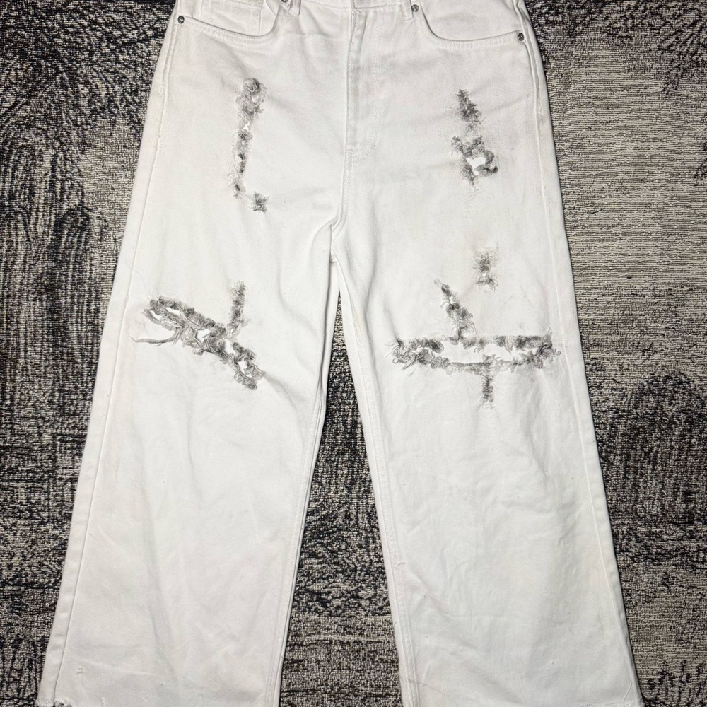 Stradivarius White Flare Denim
